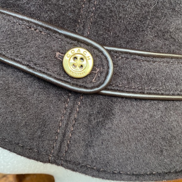 COACH FACTORY MAHOGANY WOOL CRUSHER HAT M/L NEW - Picture 2 of 10